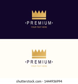 premium crown vector logotype gold style for beauty and fashion design, royal icon, princess diadem symbol, pop art element, luxury shopping sign. 10 eps
