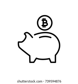 Premium cryptocurrency icon or logo in line style. High quality sign and symbol on a white background. Vector outline pictogram for infographic, web design and app development.