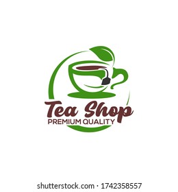 Premium Cup Tea Shop Logo Template Vector