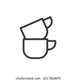 Premium cups line icon for app, web and UI. Vector stroke sign isolated on a white background. Outline icon of cups in trendy style.