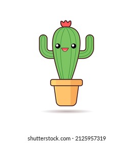 Premium Cute And Kawai Cactus Illustration