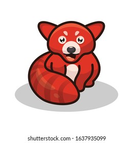 premium cute red panda cartoon design