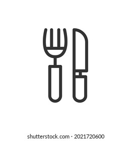 Premium cutlery line icon for app, web and UI. Vector stroke sign isolated on a white background. Outline icon of cutlery in trendy style.