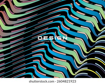 Premium dark background design with diagonal gradient colorful stripes pattern. Gradient Line Banner Background. Vector horizontal template for digital business, website, certificate, card, etc.