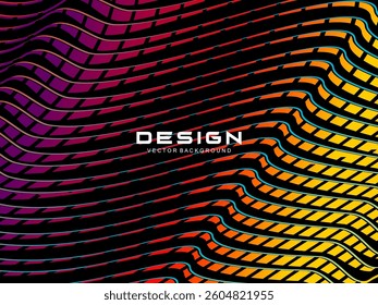 Premium dark background design with diagonal gradient colorful stripes pattern. Gradient Line Banner Background. Vector horizontal template for digital business, website, certificate, card, etc.