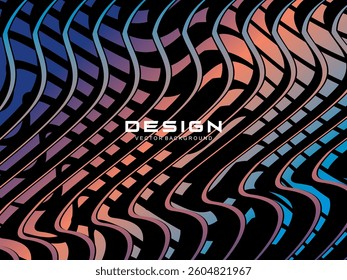 Premium dark background design with diagonal gradient colorful stripes pattern. Gradient Line Banner Background. Vector horizontal template for digital business, website, certificate, card, etc.