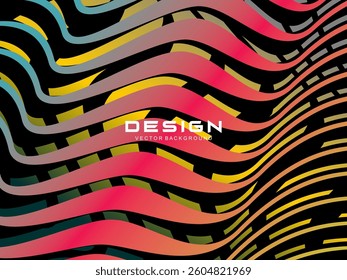 Premium dark background design with diagonal gradient colorful stripes pattern. Gradient Line Banner Background. Vector horizontal template for digital business, website, certificate, card, etc.