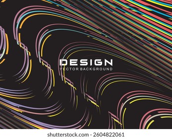 Premium dark background design with diagonal gradient colorful stripes pattern. Gradient Line Banner Background. Vector horizontal template for digital business, website, certificate, card, etc.