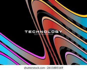 Premium dark background design with diagonal gradient colorful stripes pattern. Gradient Line Banner Background. Vector horizontal template for digital business, website, certificate, card, etc.	
