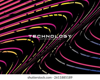 Premium dark background design with diagonal gradient colorful stripes pattern. Gradient Line Banner Background. Vector horizontal template for digital business, website, certificate, card, etc.	
