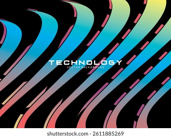 Premium dark background design with diagonal gradient colorful stripes pattern. Gradient Line Banner Background. Vector horizontal template for digital business, website, certificate, card, etc.	
