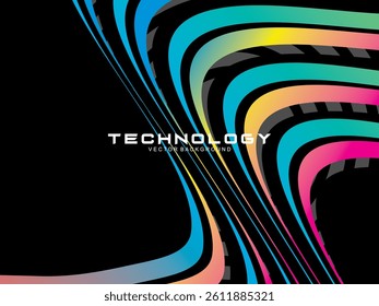 Premium dark background design with diagonal gradient colorful stripes pattern. Gradient Line Banner Background. Vector horizontal template for digital business, website, certificate, card, etc.	
