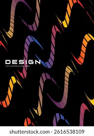 Premium dark background design with diagonal gradient colorful stripes pattern. Gradient Line Banner Background. Vector horizontal template for digital business, website, certificate, card, etc.	
