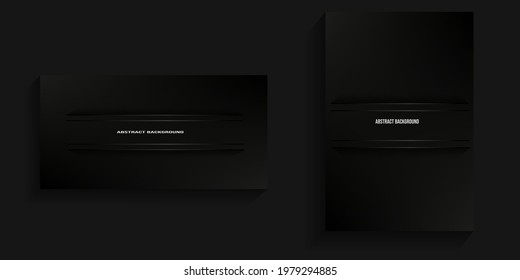 premium dark background with elegant lines and shadows in the center of a box