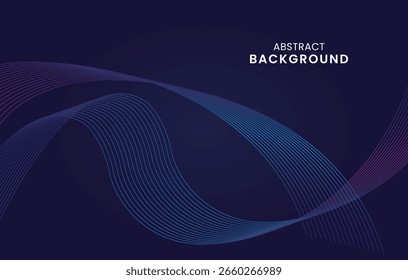 Diseño de fondo abstracto azul oscuro de Premium con decoración de línea ondulada