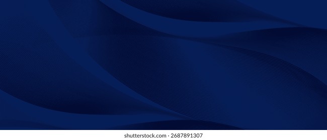 Fondo abstracto azul oscuro de Premium con elegantes patrones de línea diagonal y estilo geométrico moderno. Plantilla de Vector de lujo para Anuncios digitales, invitaciones, vales, certificados y presentaciones
