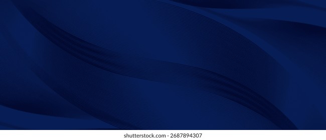 Premium dark blue abstract background with elegant diagonal line patterns and modern geometric style. Luxury vector template for digital banners, invitations, vouchers, certificates, and presentations