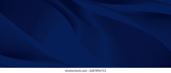 Fundo abstrato azul escuro Premium com padrões de linha diagonal elegante e estilo geométrico moderno. Modelo de vetor de luxo para banners digitais, convites, comprovantes, certificados e apresentações