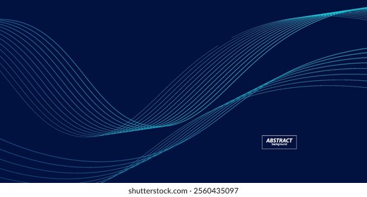 Premium dark blue background design with diagonal bright stripes wave pattern. Luxury business horizontal template. eps10