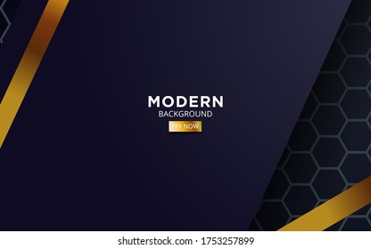 diseño de banner de fondo de superposición azul oscuro premium. Capa de superposición realista sobre fondo texturado negro con línea dorada.