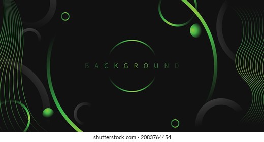 premium dark circle background with shining green gradient elements, premium background suitable for exclusive design