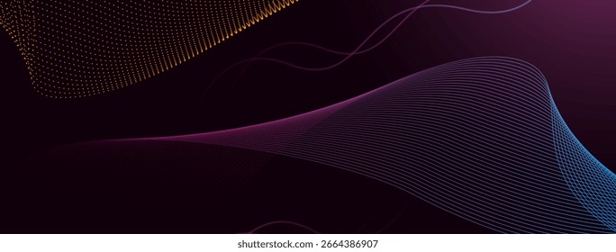 Premium dark wavy background with sophisticated curves, perfect for luxury brand presentations