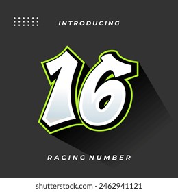 Plantilla de Vector de número de Premium Decal Racing