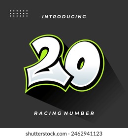 Premium Decal Racing Number Vector Template