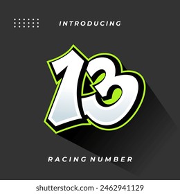 Premium Decal Racing Number Vector Template