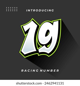 Premium Decal Racing Number Vector Template