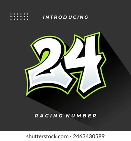Premium Decal Racing Number Vector Template