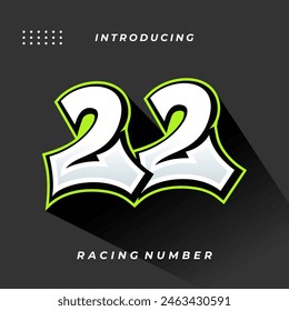Premium Decal Racing Number Vector Template