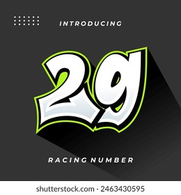 Plantilla de Vector de número de Premium Decal Racing