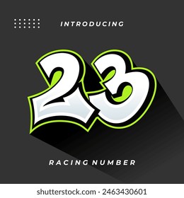 Premium Decal Racing Number Vector Template