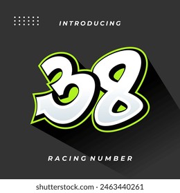 Plantilla de Vector de número de Premium Decal Racing