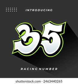 Premium Decal Racing Number Vector Template