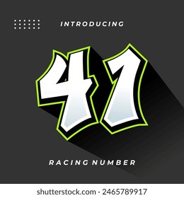Plantilla de Vector de número de Premium Decal Racing