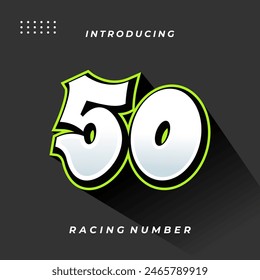 Plantilla de Vector de número de Premium Decal Racing
