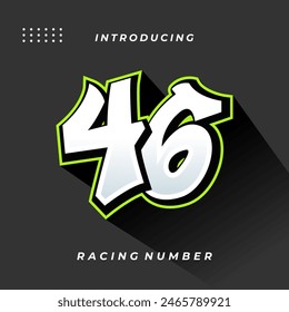 Premium Decal Racing Number Vector Template