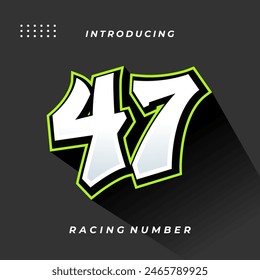 Plantilla de Vector de número de Premium Decal Racing