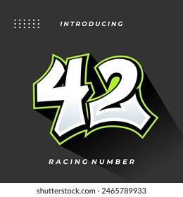 Premium Decal Racing Nummer Vektorgrafik Vorlage