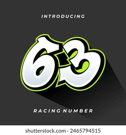 Plantilla de Vector de número de Premium Decal Racing