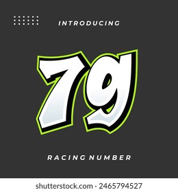 Plantilla de Vector de número de Premium Decal Racing