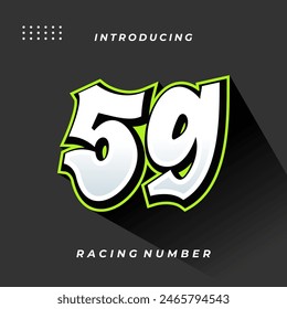 Plantilla de Vector de número de Premium Decal Racing