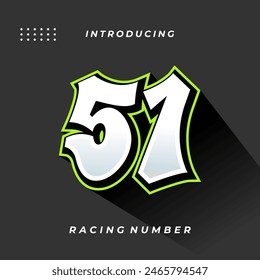 Premium Decal Racing Number Vector Template