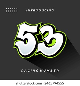 Premium Decal Racing Number Vector Template