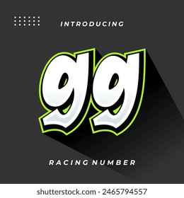 Premium Decal Racing Number Vector Template