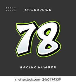 Premium Decal Racing Number Vector Template
