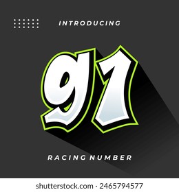 Plantilla de Vector de número de Premium Decal Racing