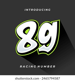 Premium Decal Racing Number Vector Template
